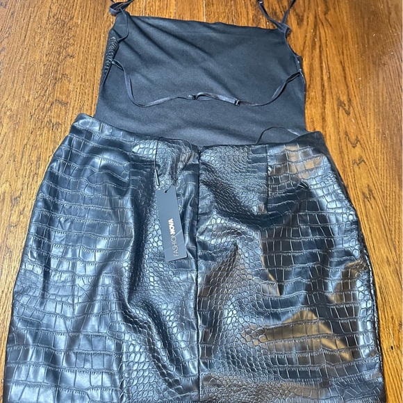 Fashion Nova Black Textured Crocodile Mini Dress - Picture 9 of 11